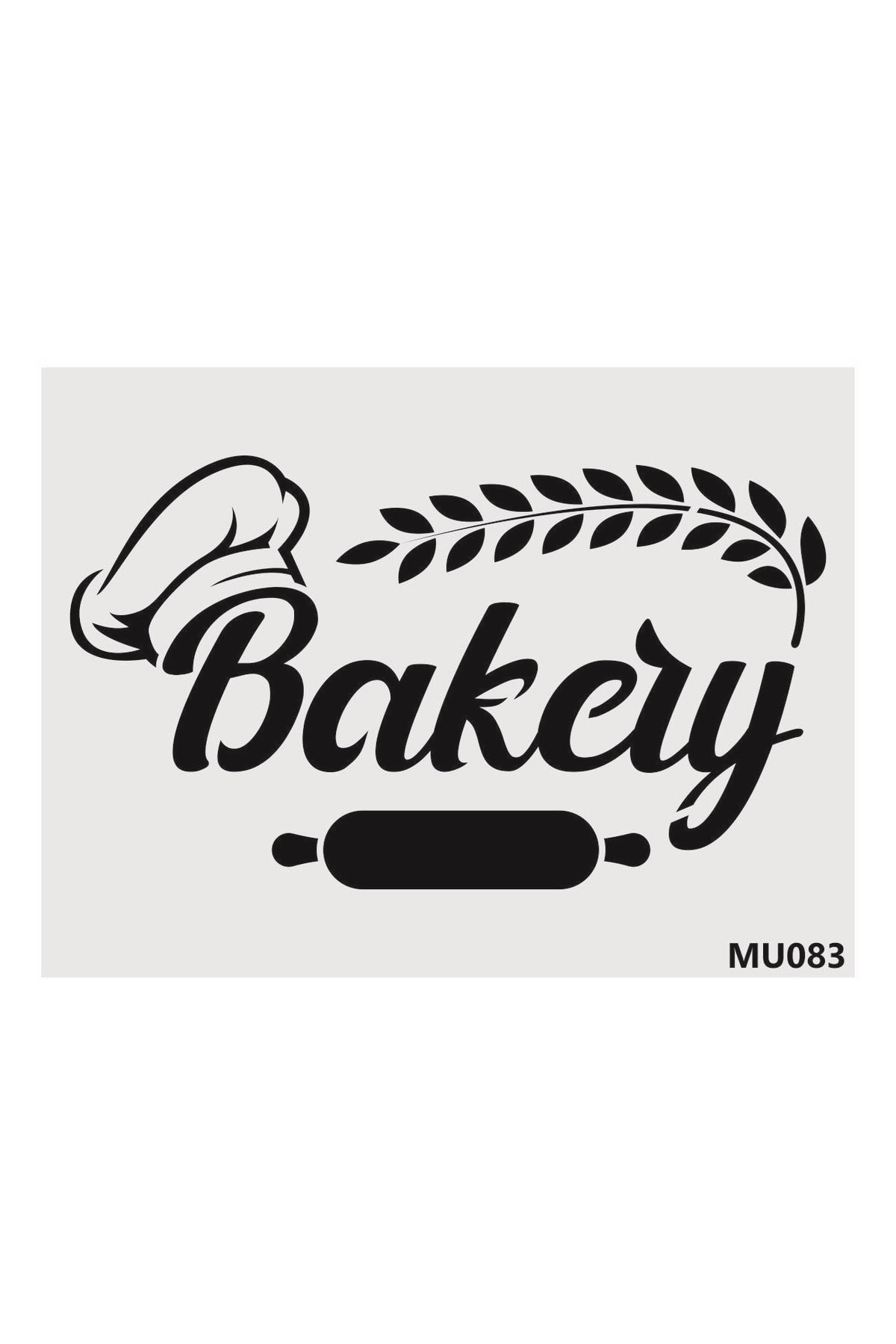 Stencil Tasarım Mu083 Bakery Duvar Ahşap Cam Boyama Deseni