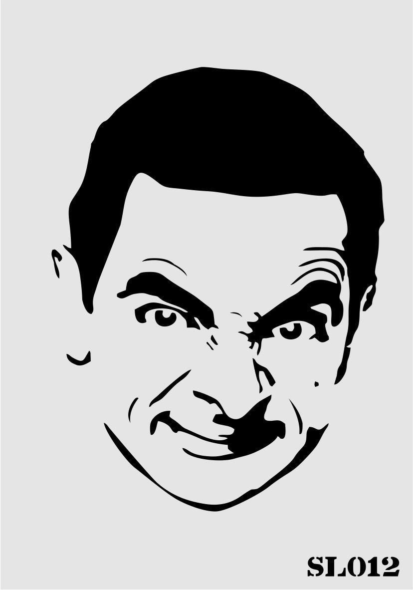 Stencil Tasarım Sl012 Mr. Bean Duvar Ahşap Cam Boyama Deseni