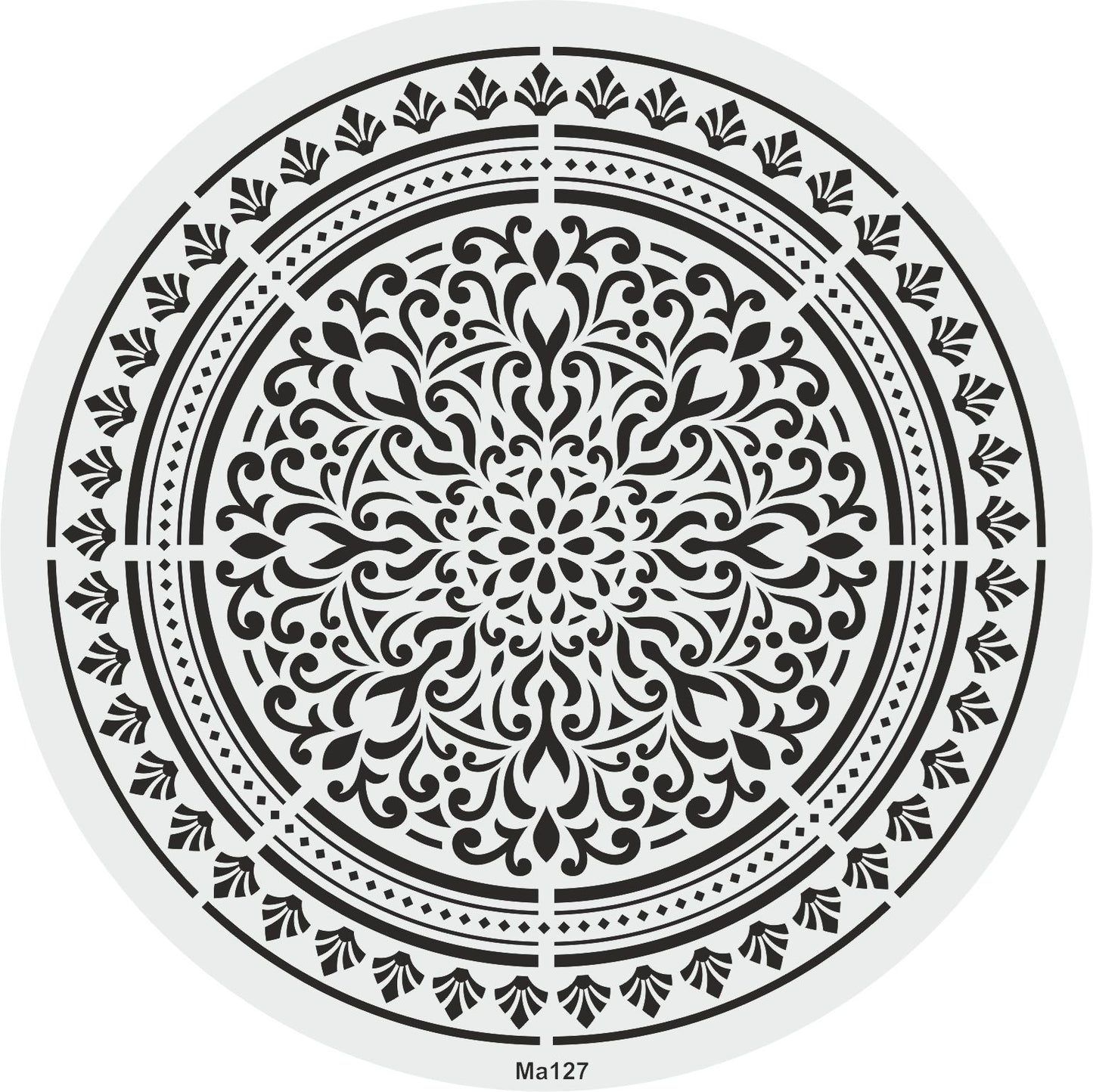 Stencil Tasarım MA127 Mandala Duvar Ahşap Cam Kumaş Boyama Şablonu