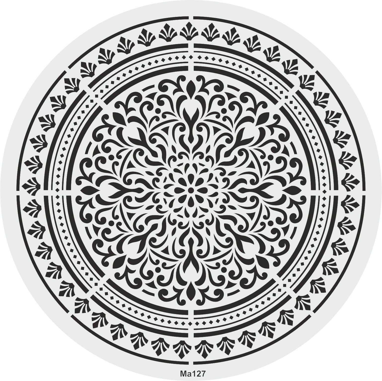 Stencil Tasarım MA127 Mandala Duvar Ahşap Cam Kumaş Boyama Şablonu