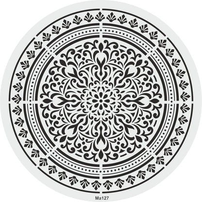 Stencil Tasarım MA127 Mandala Duvar Ahşap Cam Kumaş Boyama Şablonu