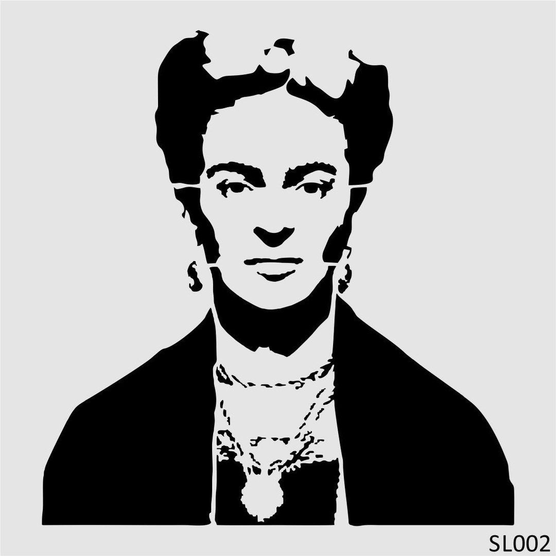 Stencil Tasarım Sl002 Frida  Kahlo Duvar Ahşap Cam Boyama Deseni