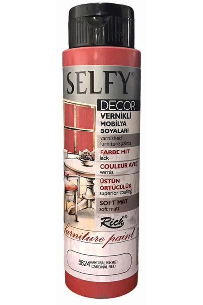 Rich Selfy Decor Vernikli Akrilik 5824 Kardinal Kırmızı 500Ml