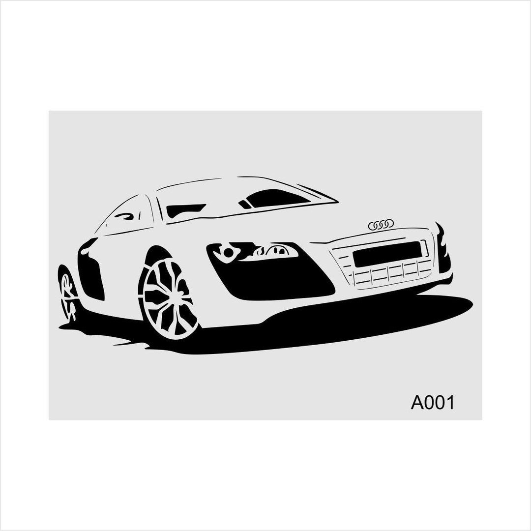 Stencil Tasarım A001 Audi Duvar Ahşap Cam Boyama Deseni