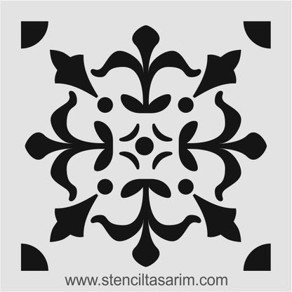 Stencil Tasarım Ka073 Duvar Ahşap Cam Boyama Deseni RİCH