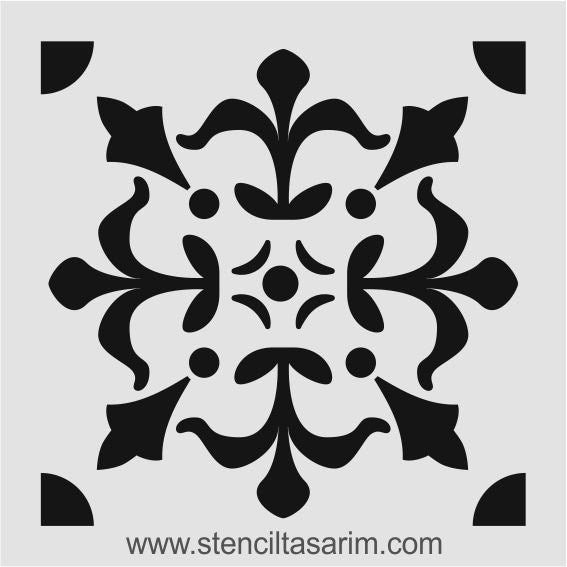 Stencil Tasarım Ka073 Duvar Ahşap Cam Boyama Deseni RİCH