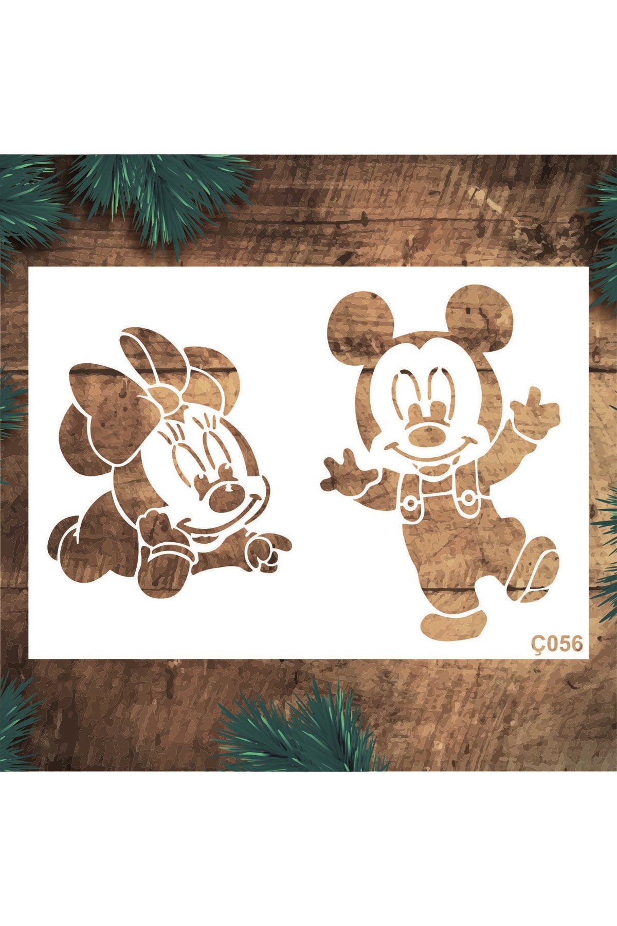 Ç056 Mickey And Minnie - Dekoratif Duvar Fayans Ve Eşya Boyama Şablonları stencil