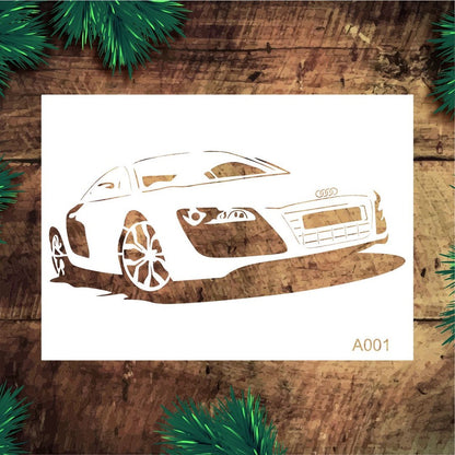 Stencil Tasarım A001 Audi Duvar Ahşap Cam Boyama Deseni RİCH