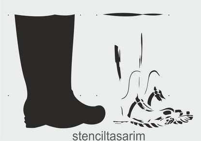 Stencil Tasarım By063 Çizme Duvar Ahşap Cam Boyama Deseni RİCH