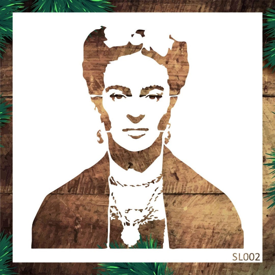 Stencil Tasarım Sl002 Frida  Kahlo Duvar Ahşap Cam Boyama Deseni