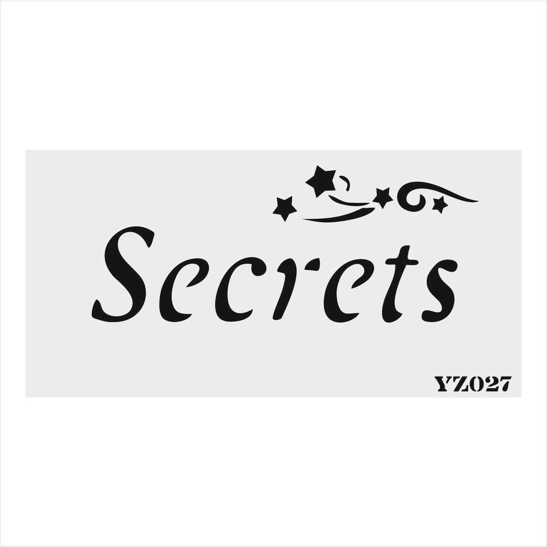 Stencil Tasarım Yz027 Secrets Duvar Ahşap Cam Boyama Deseni