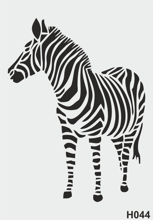 Stencil Tasarım H044 Zebra- Dekoratif Duvar, Eşya, Fayans,Kumaş Boyama Şablonları RİCH