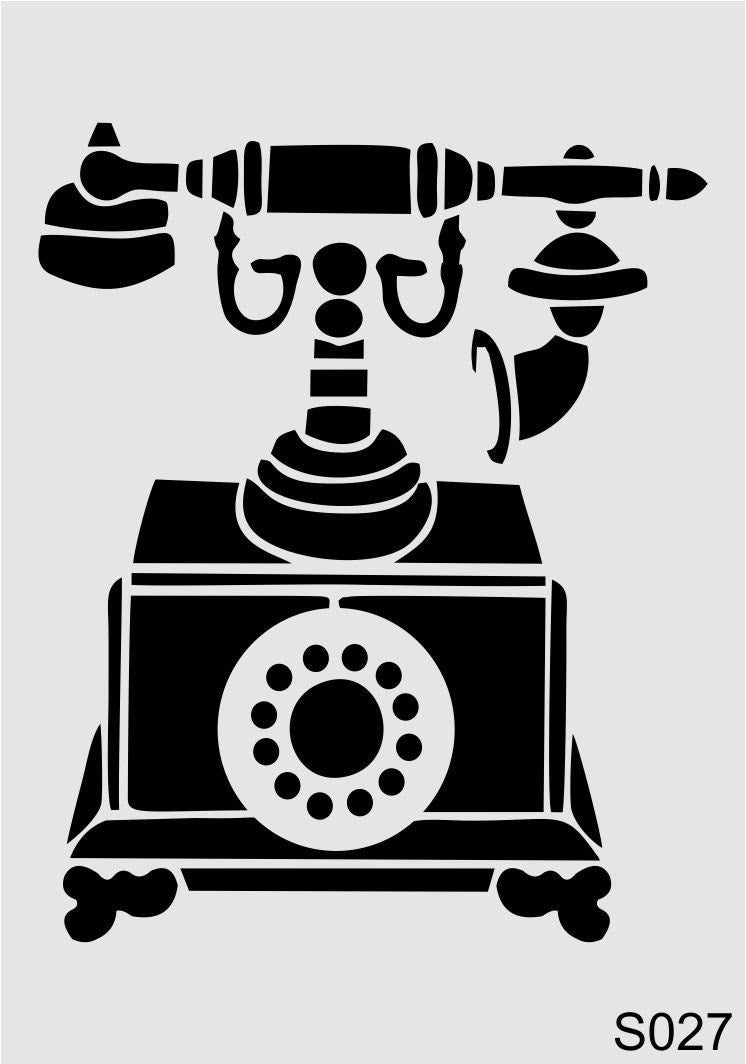 Stencil Tasarım S027 Telefon Duvar Ahşap Cam Boyama Deseni