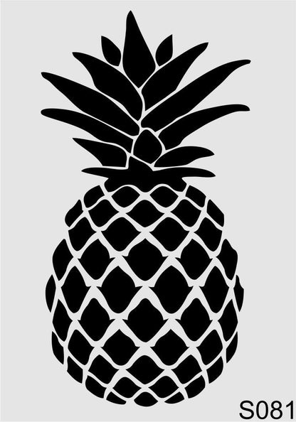 Stencil Tasarım S081 Ananas Duvar Ahşap Cam Boyama Deseni