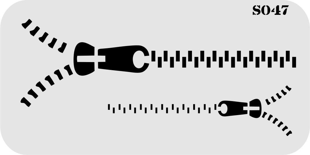 Stencil Tasarım S047 Fermuar Duvar Ahşap Cam Boyama Deseni