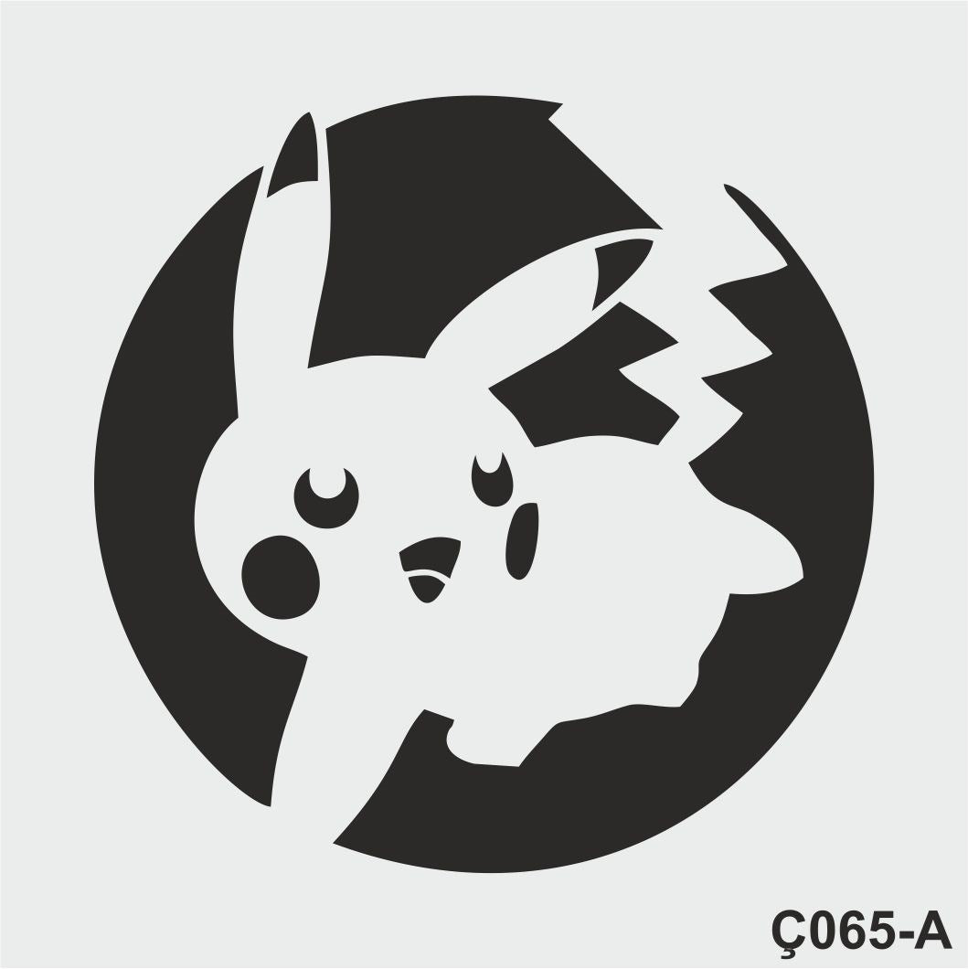 Stencil Tasarım Ç065 3 lü Pokemon  stencil seti Set:20 Duvar Ahşap Boyama Desen Kalıbı