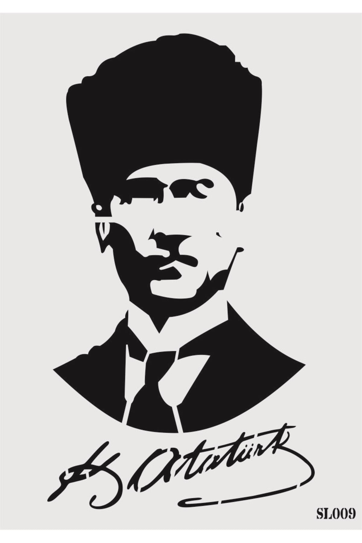 Stencil Tasarım SL009 Atatürk- Dekoratif Duvar, Fayans Ve Eşya Boyama Şablonları