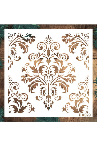 Da029 Damask- Dekoratif Duvar, Fayans Ve Eşya Boyama Şablonları 40x40cm