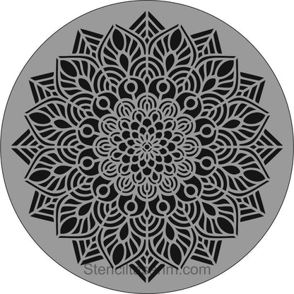 Stencil Tasarım Ma109 Mandala Duvar Ahşap Cam Boyama Deseni