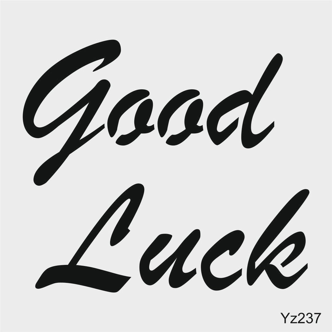 Stencil Tasarım Yz237  Good Luck Duvar Ahşap Cam Boyama Deseni