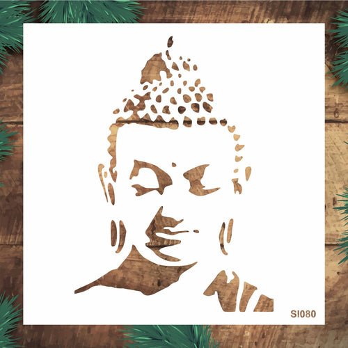 Stencil TasarıM SL080 Buddha  Duvar Ahşap Boyama Desen Kalıbı Duvar Ahşap Cam Boyama Deseni RİCH