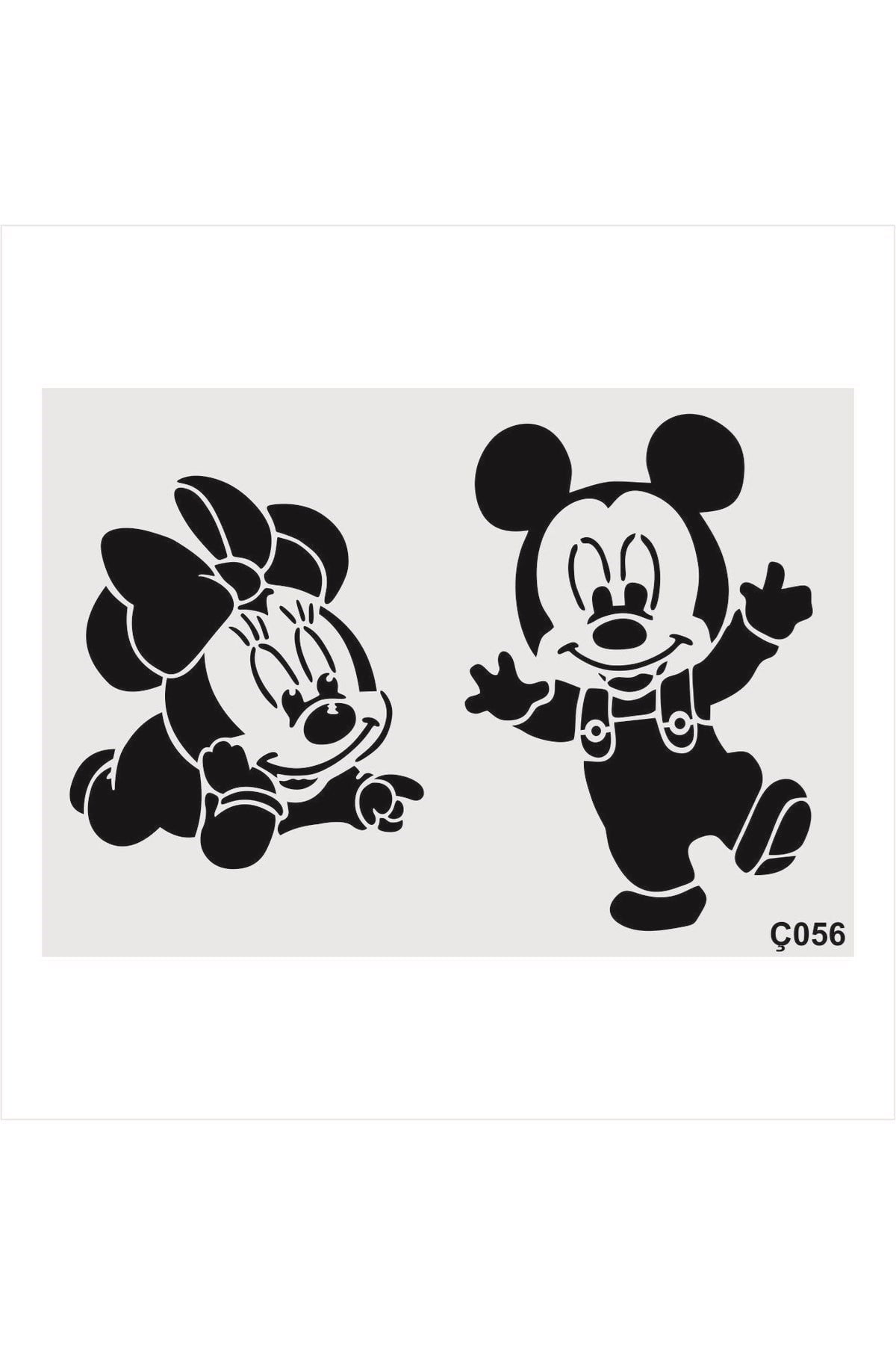 Ç056 Mickey And Minnie - Dekoratif Duvar Fayans Ve Eşya Boyama Şablonları