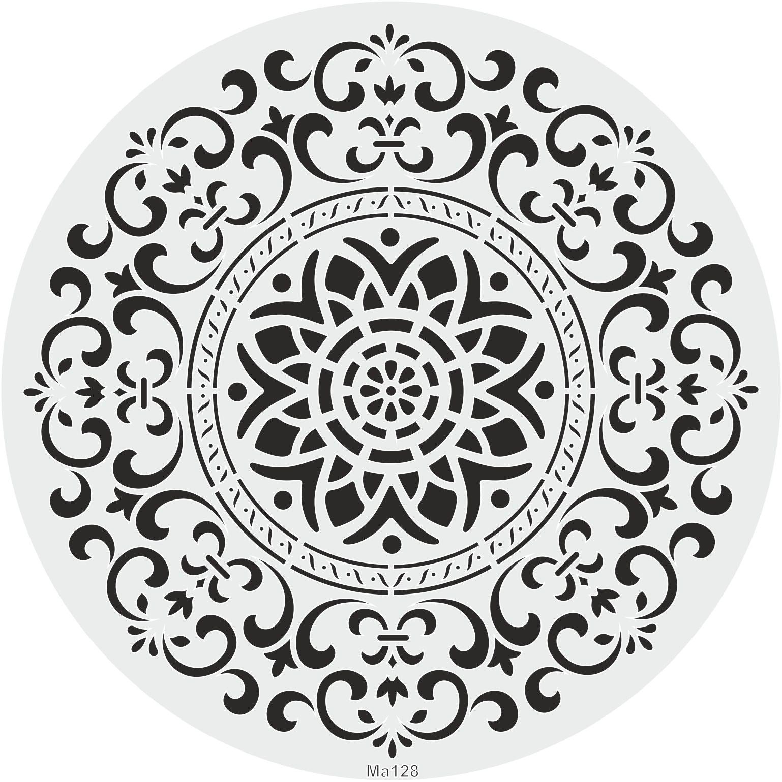 Stencil Tasarım MA128 Mandala Duvar Ahşap Cam Kumaş Boyama Şablonu