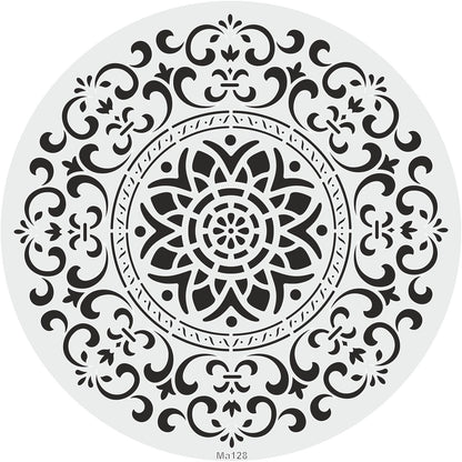 Stencil Tasarım MA128 Mandala Duvar Ahşap Cam Kumaş Boyama Şablonu