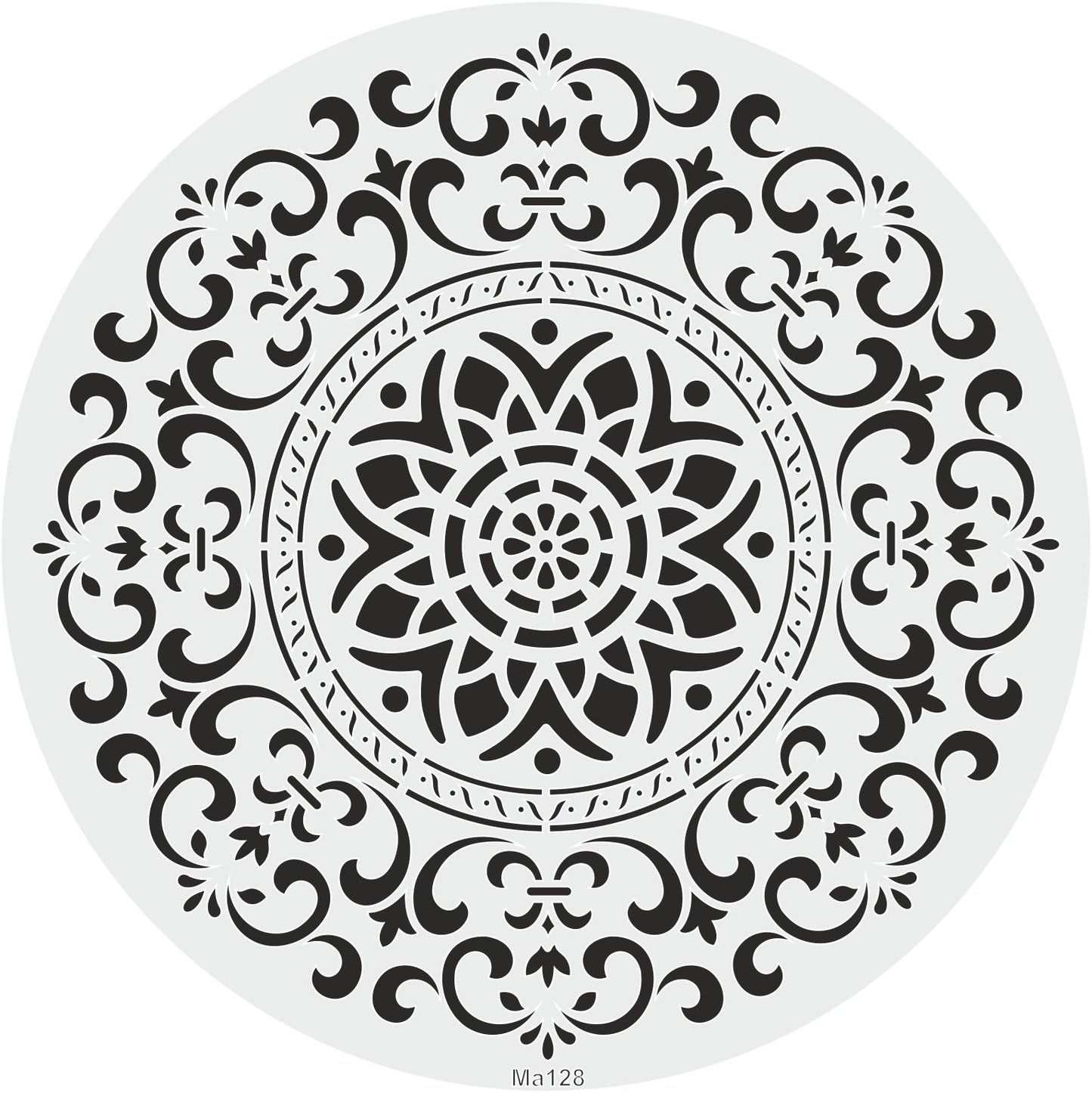 Stencil Tasarım MA128 Mandala Duvar Ahşap Cam Kumaş Boyama Şablonu