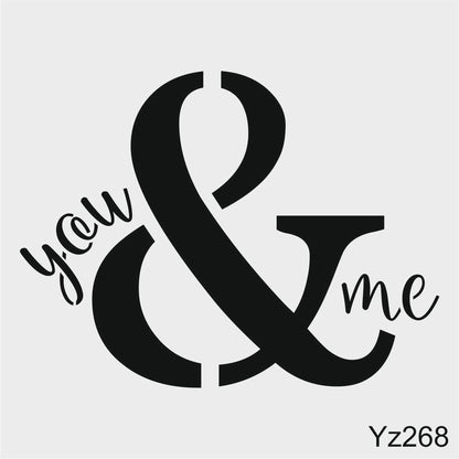 Stencil Tasarım Yz268 You And Me Duvar Ahşap Cam Boyama Deseni