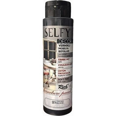 Rich Selfy Decor Vernikli Akrilik 5874 Siyah 500Ml