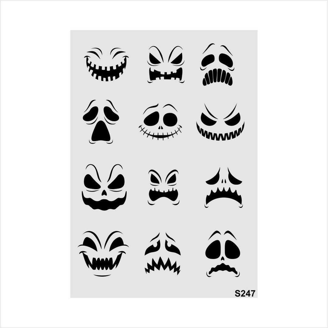 Stencil Tasarım S247 Halloween Duvar Ahşap Cam Boyama Deseni