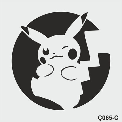 Stencil Tasarım Ç065 3 lü Pokemon  stencil seti Set:20 Duvar Ahşap Boyama Desen Kalıbı